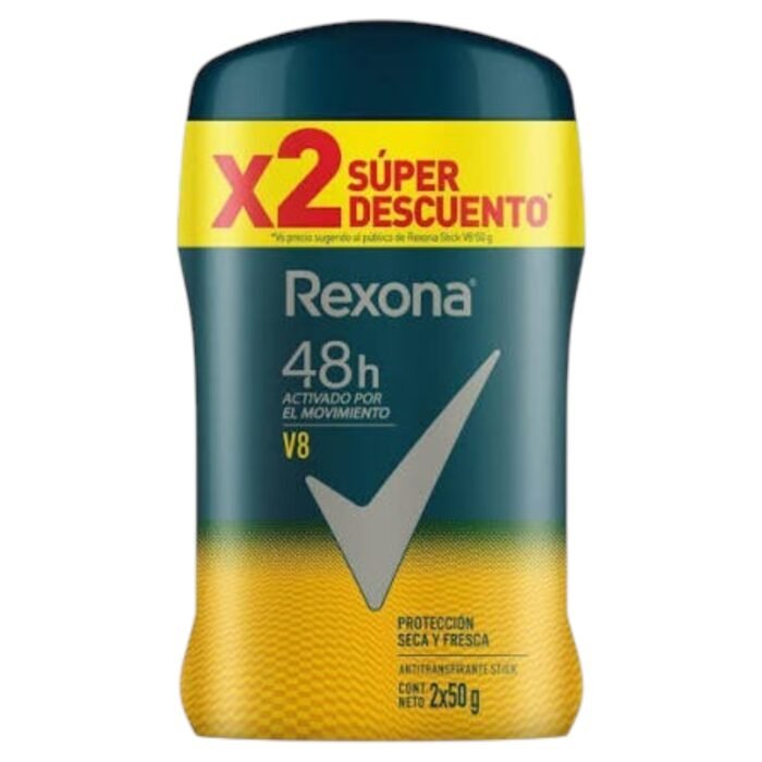 DESODORANTE REXONA V8 BARRA *2 UND