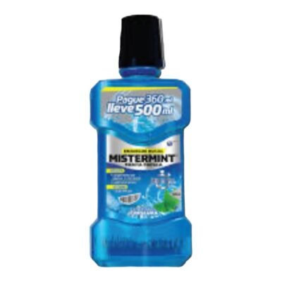 ENJUAGUE MISTERMIN MENTA AZUL* 500 ML