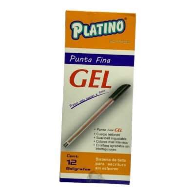 LAPICERO PLATINO SEMI GEL PUNTA FINA * 12