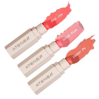 RUBOR CREMOSO BARRA BLUSH STICK SUGAR-CHA-CHERRY-SCARLET ATENEA