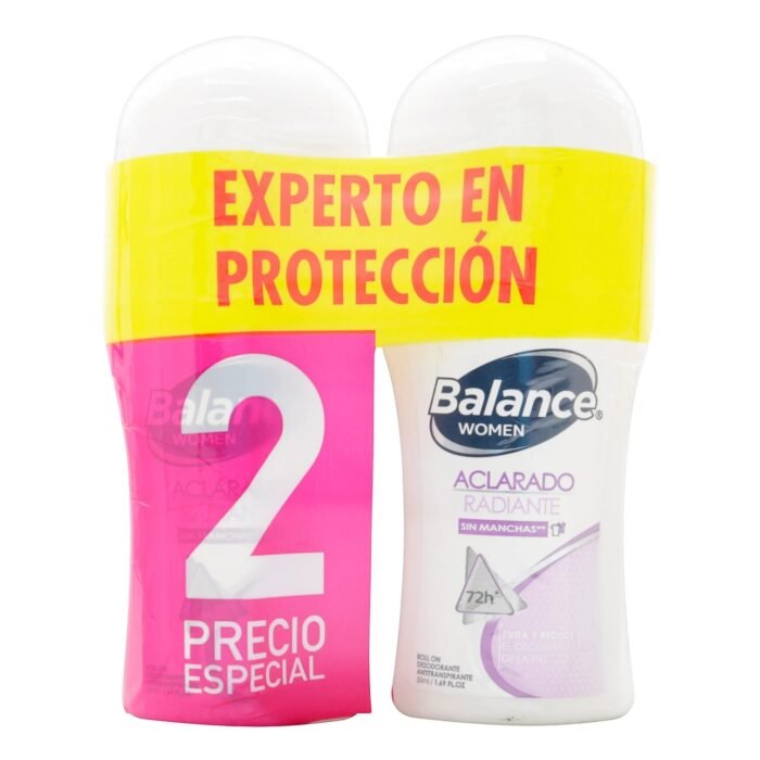 DESODORANTE BALANCE MUJER ROLLON ACLARADO 50ML *2 UND