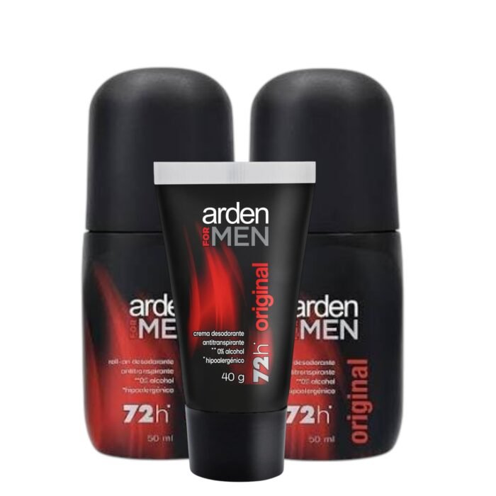 DESODORANTE ARDEN FOR MEN ROLLON * 50ML X 2 + ARDEN COLAXIBLE *40ML