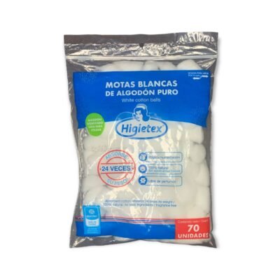 ALGODON HIGIETEX MOTICAS BLANCO