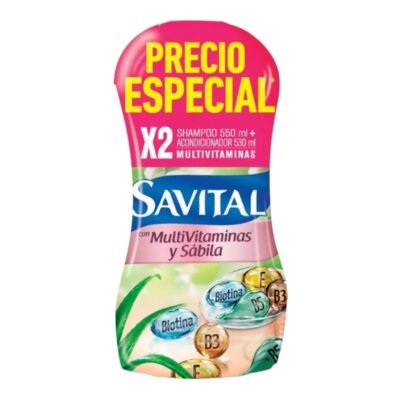 SHAMPOO + ACONDICIONADOR SAVITAL MULTIVITAMINAS X530 ML