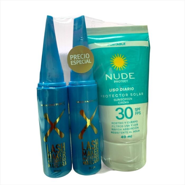 PESTAÑINA MAX FACTOR * 2 + BLOQ NUDE *40ML