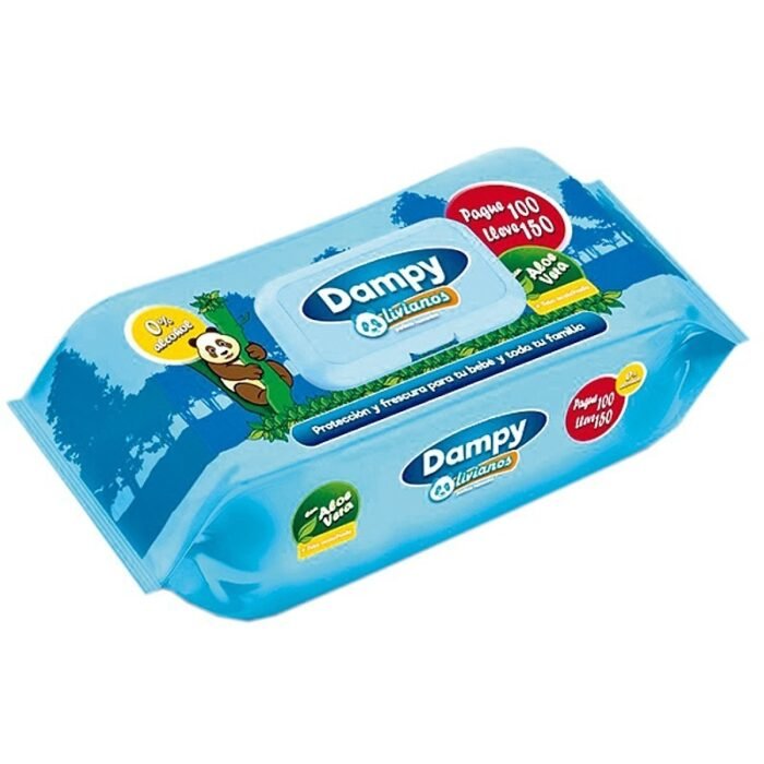 PAÑITOS DAMPY AZUL * 150 UND