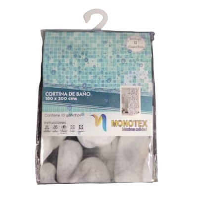 CORTINA BAÑO FINA TELA MONOTEX