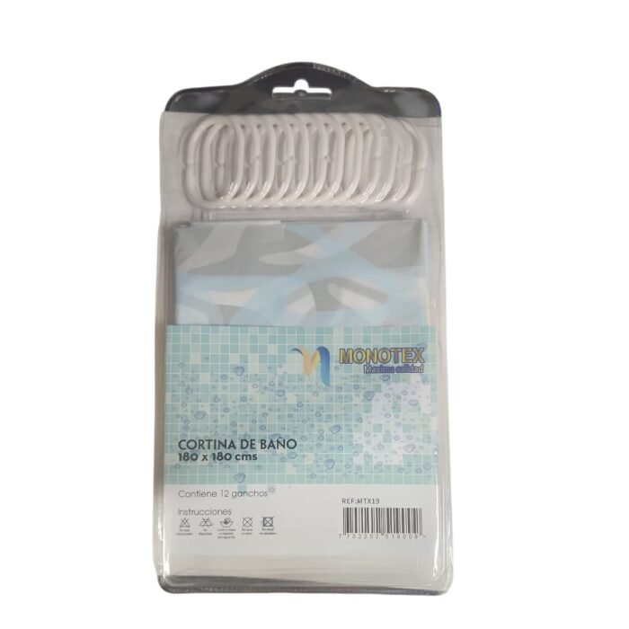 CORTINA BAÑO PLASTICA MONOTEX