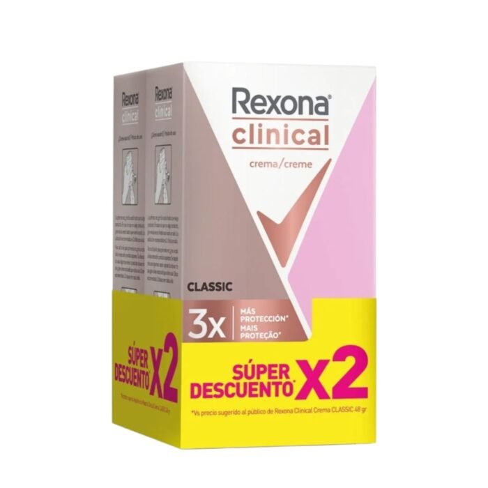 DESODORANTE REXONA CLINICAL ROSADO CLASIC *2 *48 GMS