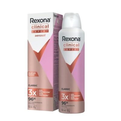 DESODORANTE REXONA CLINICAL AEROSOL DAMA ROSADO *150ml